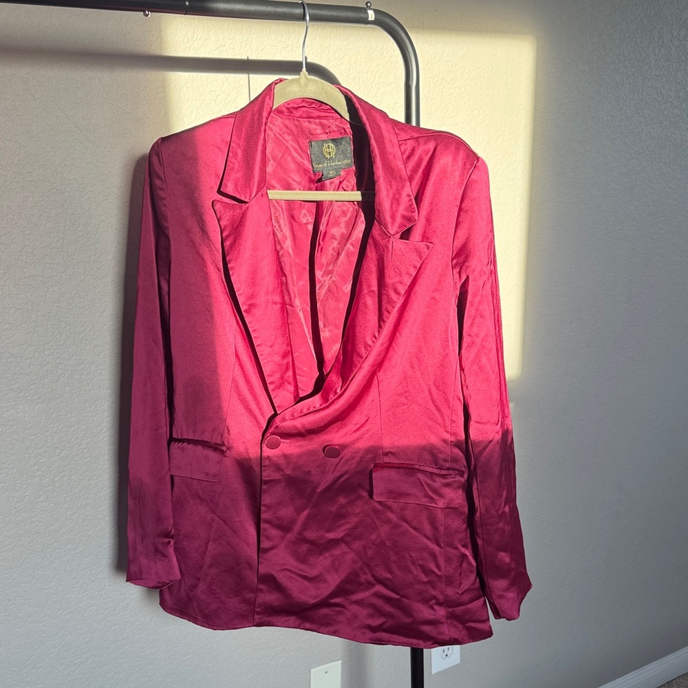 House of Harlow 1960 Satin Blazer - Burgundy